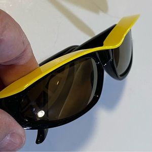 Spitfire sunglasses in Soft Rock black/yellow visor style wraparound NWOT